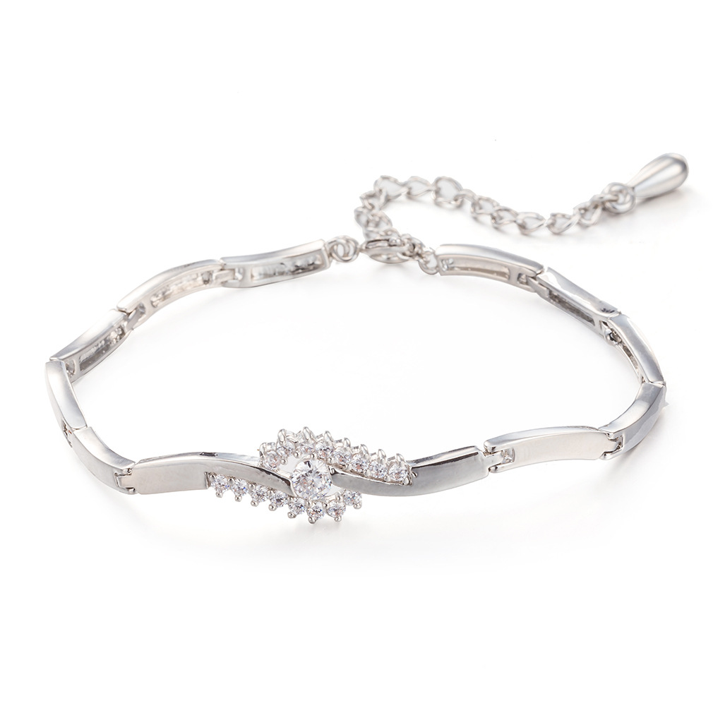 Brand copper universal ankle bracelet with zircon