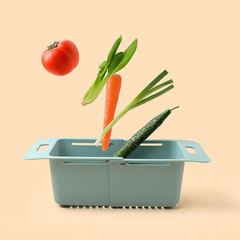 Retractable sink drain rack plastic dish rack household kitchen dish rack vegetable storage rack