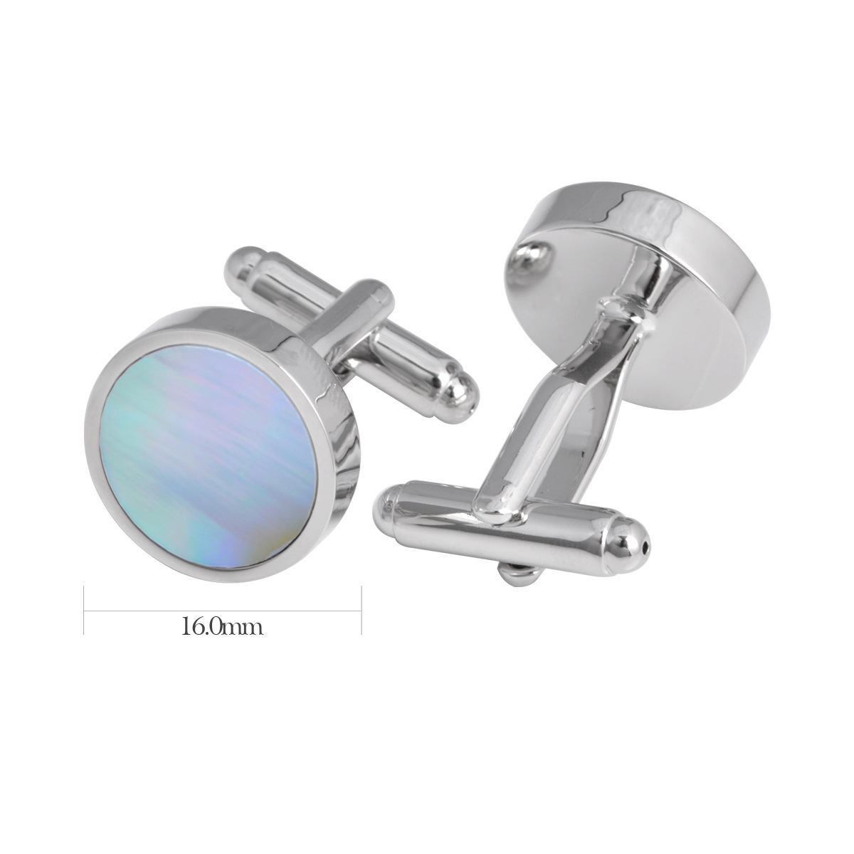 Cartoon Style Solid Color Brass Inlay Shell Men's Cufflinks display picture 1