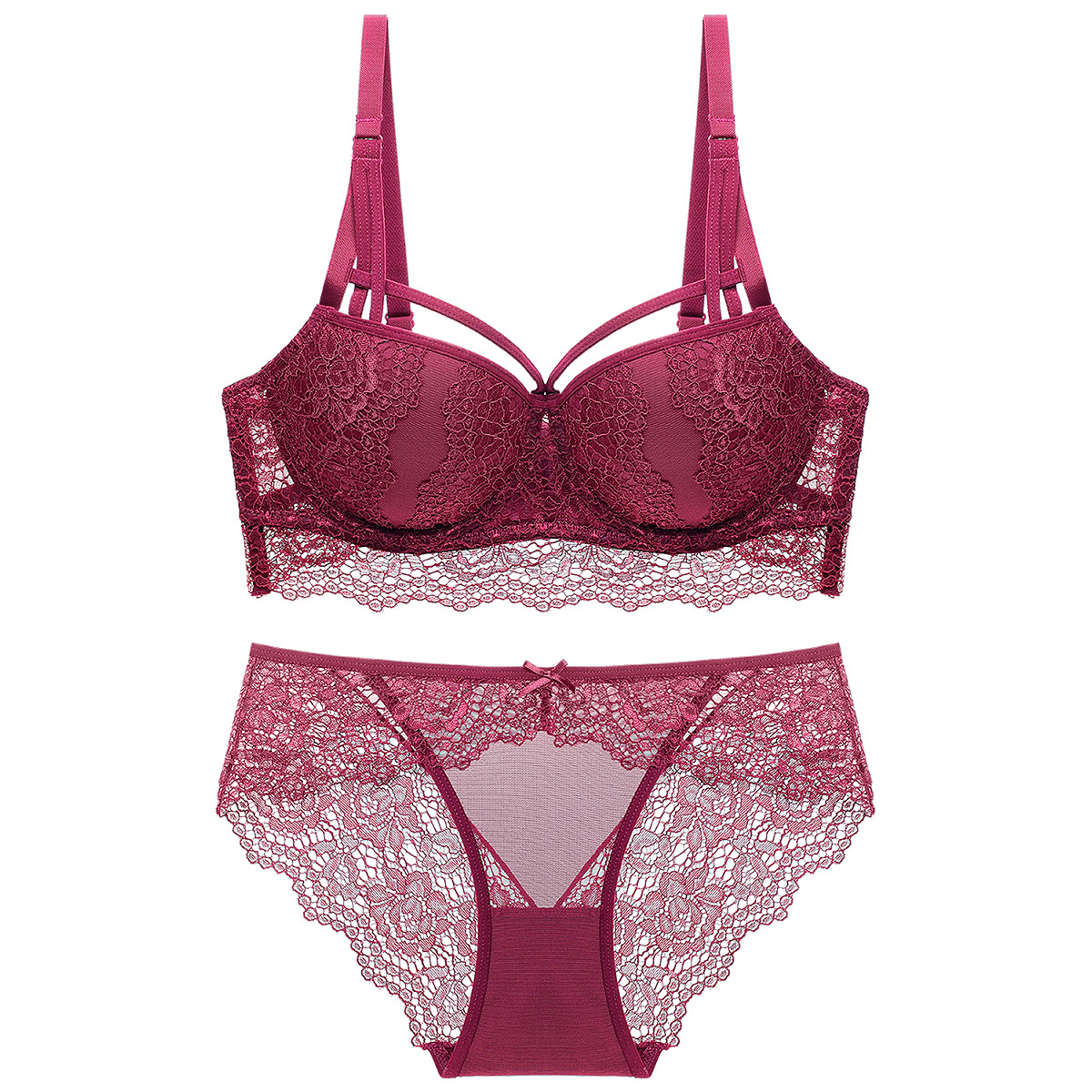 28890 French Sexy Gathering Lace Damenunterwäsche-Set Mädchen-BH 1824_voghion.com