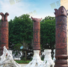 廣場雕塑圖騰柱紫銅柱石柱商業街雕塑柱來圖定制度假設計雕塑廠家