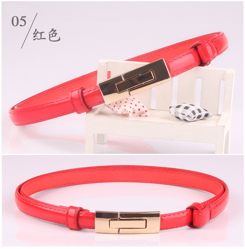 Korean Style Patent Leather Adjustable Pair Buckle Belt display picture 5