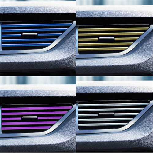 Car air conditioning outlet decorative strip clip strip modified interior supplies U-shaped electroplated bright strip chrome plated color universal