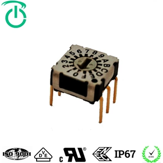 荣千SKCR系列7X7贴片10档带柄旋转编码开关，通信模块专用开关