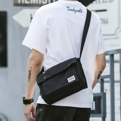 Korean style trendy men's shoulder bag, water-repellent, simple crossbody bag, men's bag, sports messenger bag, youth cross-body bag, women's bag