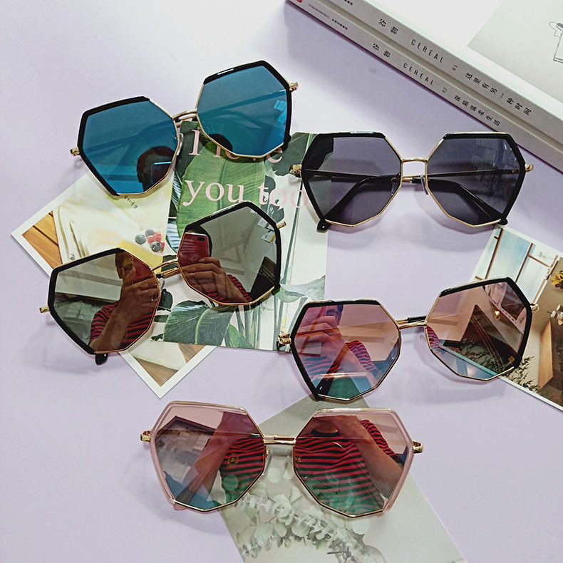 Fashion Geometric UV400 Polygon Half Frame Women's Sunglasses display picture 12