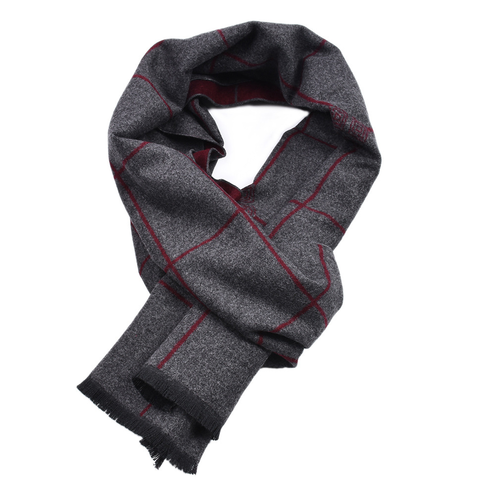 Unisex Karo Schal Lang Warm Für Herren Dicker Gestreifter Schal_voghion.com