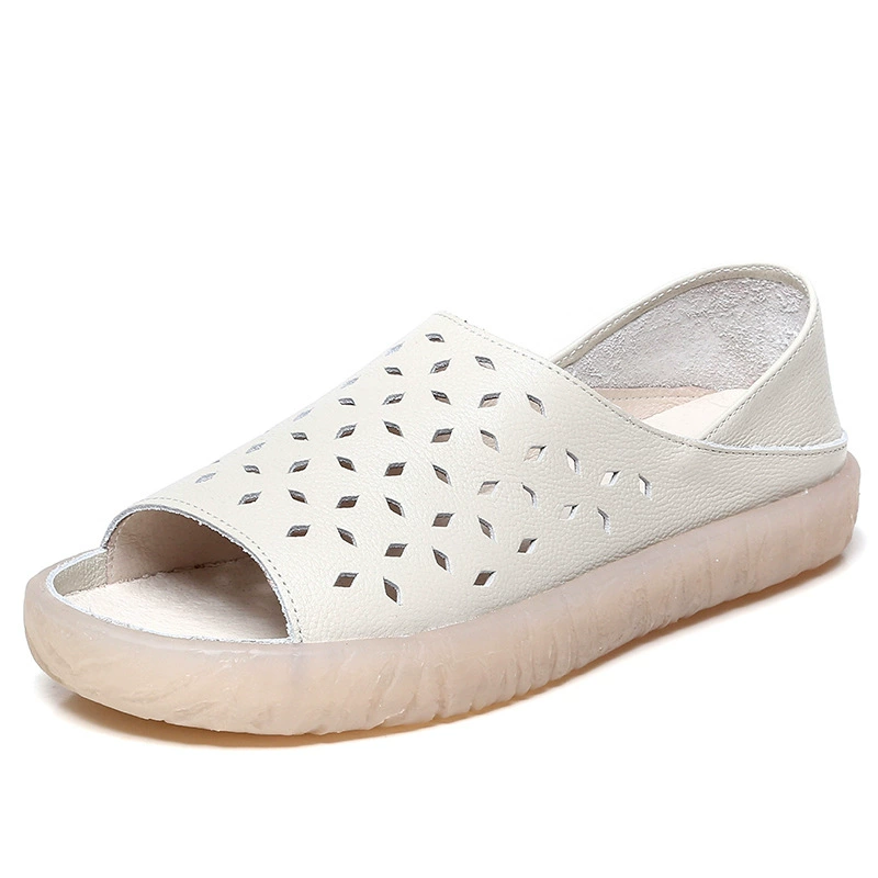 Весной и летом новые полые сандалии оптовая продажа с фабрики материнская обувь из натуральной кожи обувь с мягкими нижними отверстиями нескользящая обувь для беременных с открытым носком