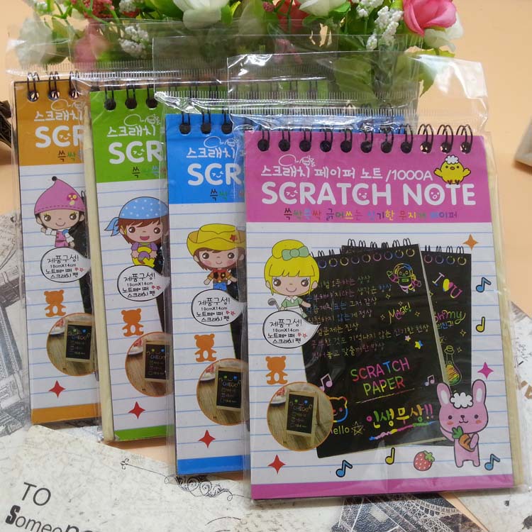 Poetry Yin DIY Scratch painting Korean Edition originality Colorful Scratch painting children Cartoon Scratch drawing paper The graffiti Scratch painting