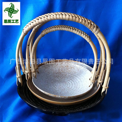 supply natural exquisite Rattan Handle Teapot rattan handle Ceramic plate Handle Of large number goods in stock wholesale