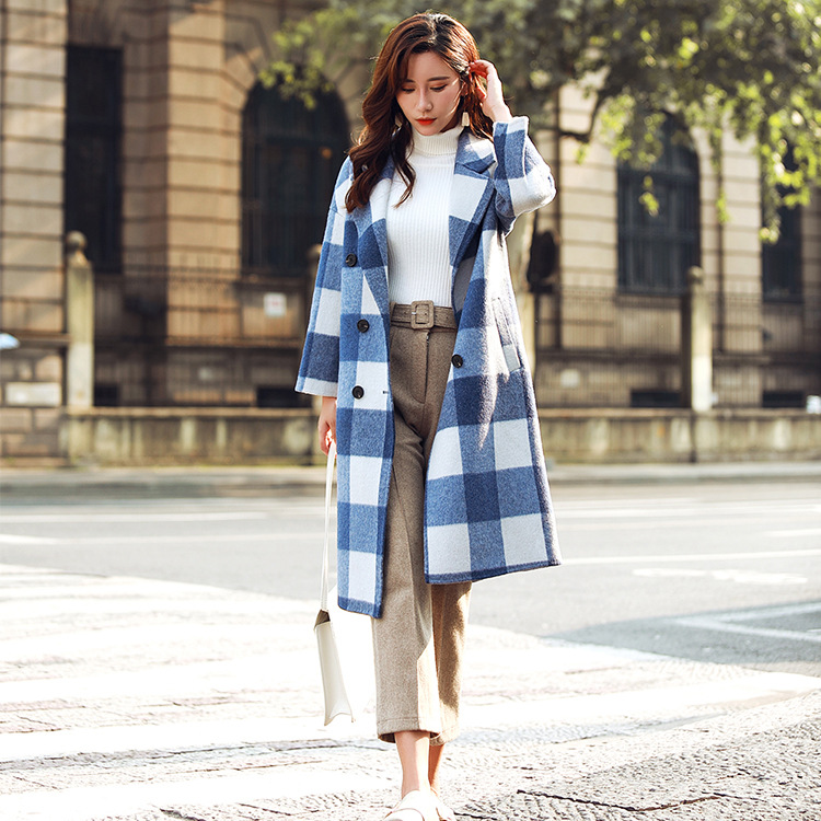 秋冬新款阿尔巴卡双面尼大衣时尚气质韩版羊绒外套呢大衣女2018