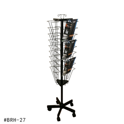 Creative Book shelves 27 Iron art The newspaper stand multi-function Magazine rack vertical Three rotate Data rack