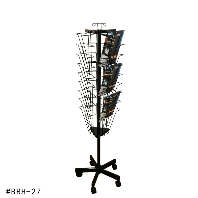 Creative Book shelves 27 Iron art The newspaper stand multi-function Magazine rack vertical Three rotate Data rack