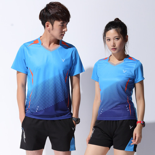 Women's Badminton Set Short-Sleeve Quick-Dry Tennis Clothes Men's Sports Suit One-Piece Replacement Badminton Apparel