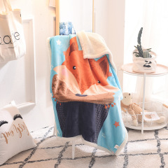 Cartoon double-layer farran sherpa children's blanket thickened air-conditioning cover blanket sofa blanket baby baby animal blanket