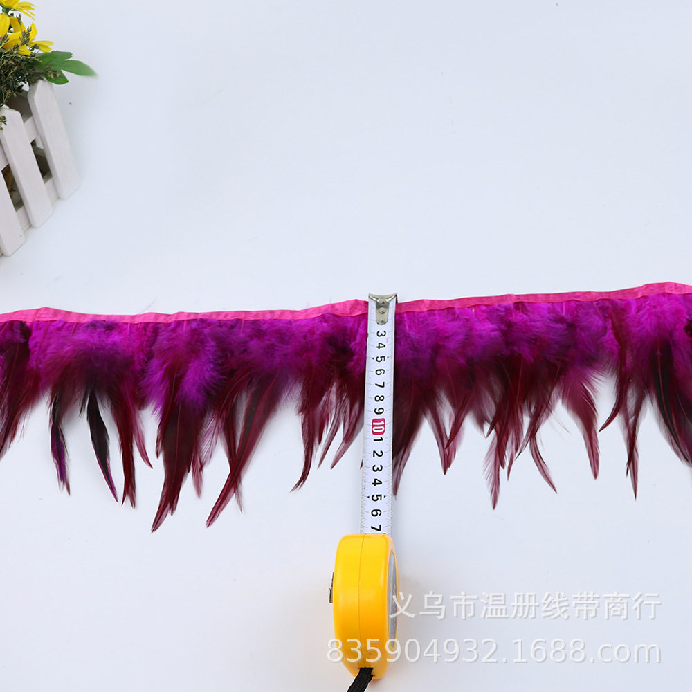义乌温册羽毛现货热销鸡尖毛花边服装辅料拉丁舞配件耳环项链装饰详情图8