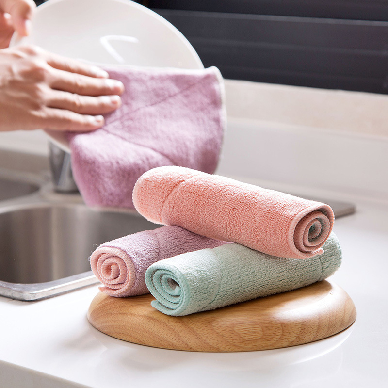 吸水洗碗布加厚擦桌布毛巾百洁布厨房不沾油不掉毛清洁抹布擦手巾