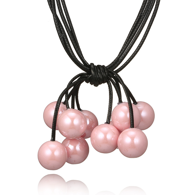 Alloy Fashion Geometric necklace(Pink) NHGY1801-Pink