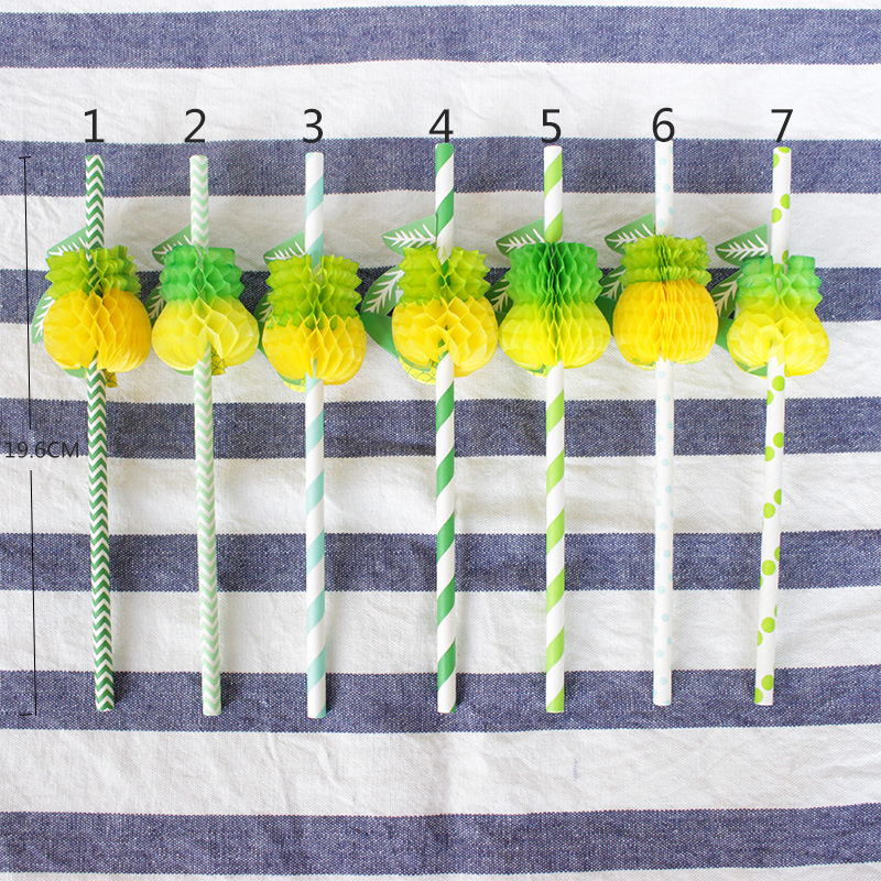 蜂窝菠萝造型纸吸管派对
