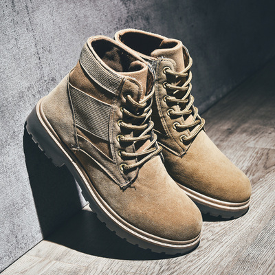 新品秋冬複古馬丁靴男士爆款戰狼靴同款皮靴軍靴潮流工裝靴子批發