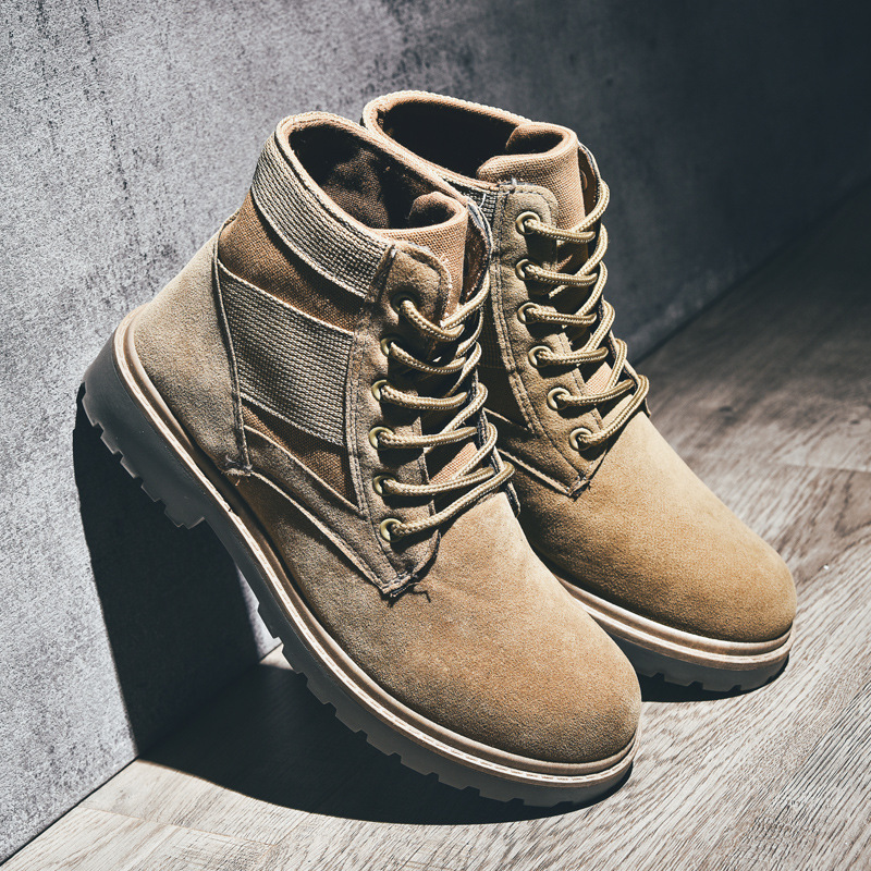 新品秋冬複古馬丁靴男士爆款戰狼靴同款皮靴軍靴潮流工裝靴子批發