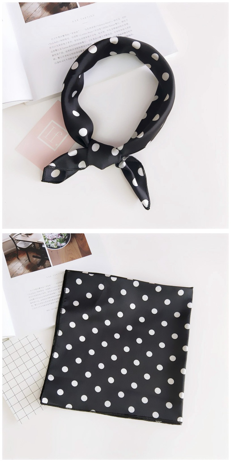 60g Weight Silk Scarf Classification Daily Occasion Satin Material Stripe, Polka Dots, Chains Print Pattern Summer Season Women's Gender Simple Style Style Women's Simple Style Stripe Polka Dots Chains Print Satin Silk Scarf 3