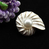 White snails, brooch from pearl, accessory lapel pin, wholesale