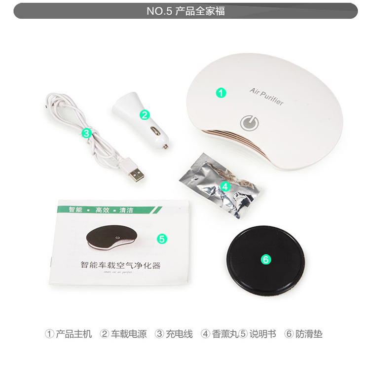 2024 new car air purifier home maternal and child intelligent sterilization in addition to formaldehyde anion purifier gift