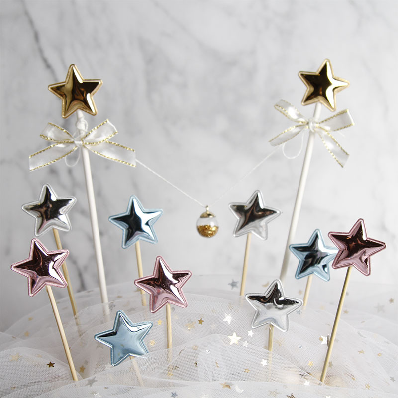 The new wish bottle cake decorative plug -in pentagram love star…