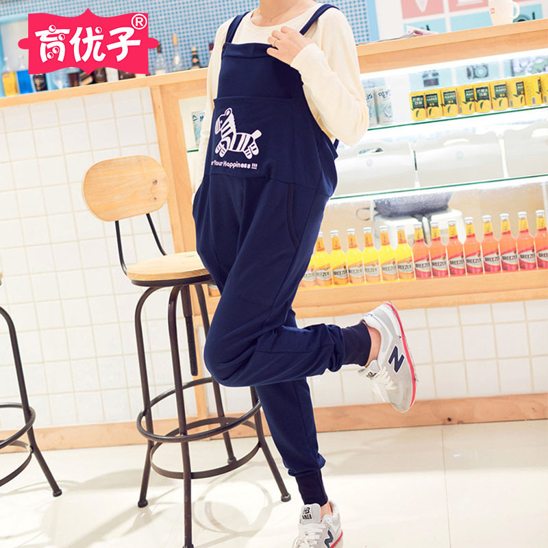 2025 New Spring and Autumn Cotton Fashion Outfit Maternity Overalls plus size Loose Pregnant Women Pants