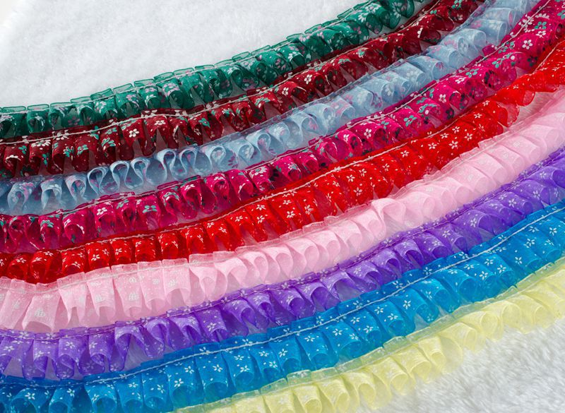 2.5cm printing Printing ribbon Discounts Fold lace diy Barbie skirt Material Science 32 rice/strip