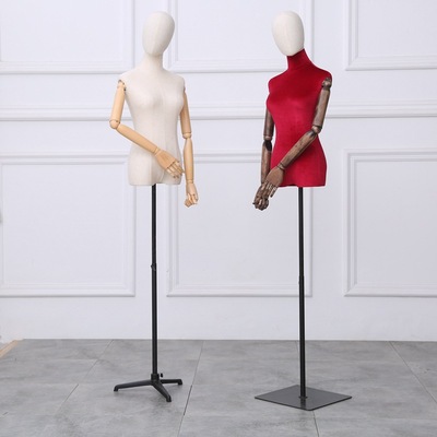 女装店服装模特道具半身模特女橱窗展示模特半身包布实木模特包邮