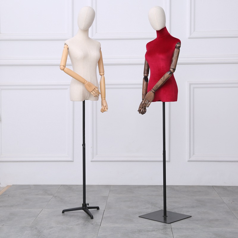 女装店服装模特道具半身模特女橱窗展示模特半身包布实木模特包邮