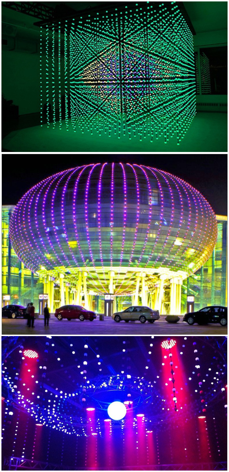 DMX RGB LED360度3D发光球 球形装饰灯 串窗帘灯 乳白3D球点阵球-阿里巴巴