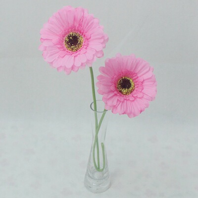 單枝仿真菊花湖南菊 單只人造平菊花非洲菊絹花廠 咖啡廳擺放花