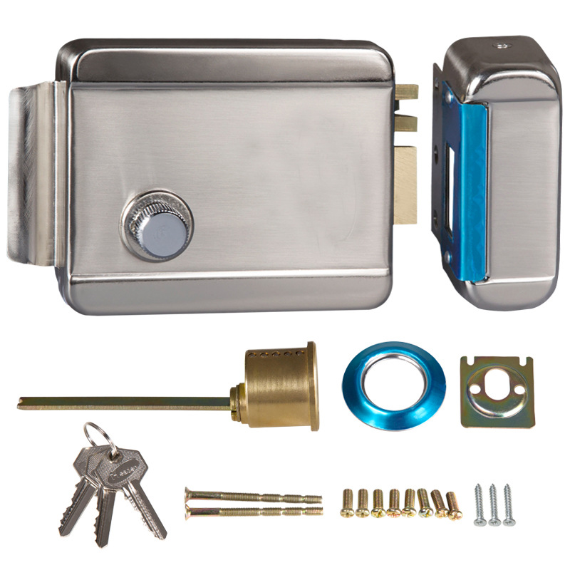 1073拉丝单头电控锁 防盗门家用电子密码刷卡电磁锁小区楼宇遥控