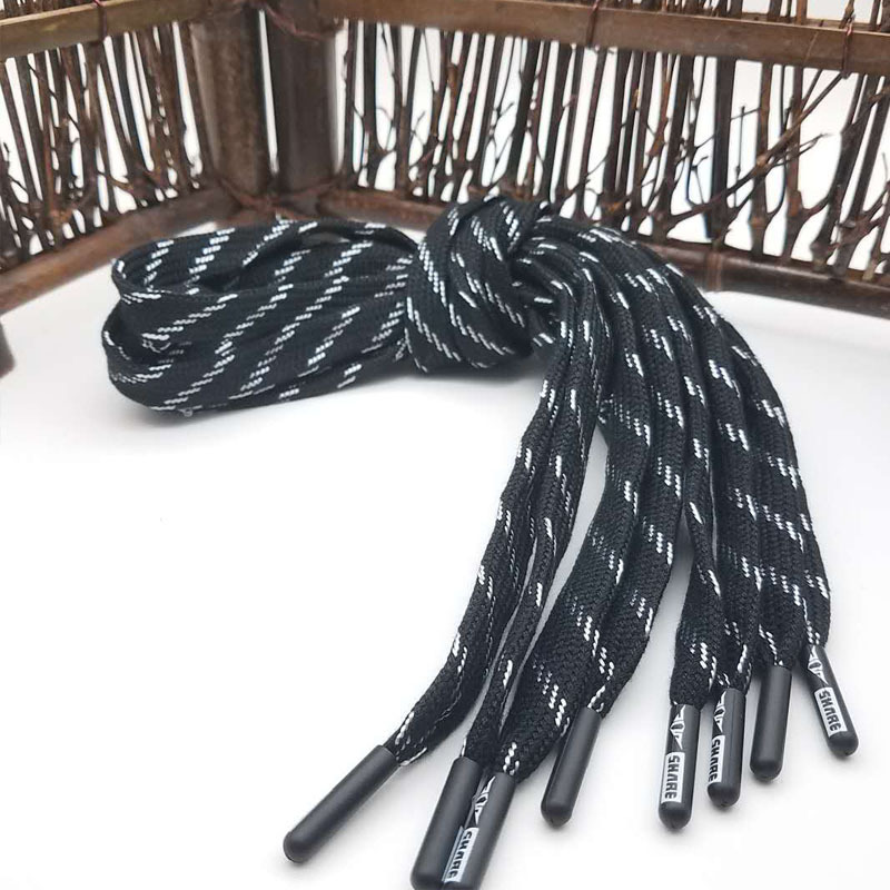 1.2cm Reflective Yarn hollow Flat rope double-deck polyester-cotton blend rope Printing Plastic Baotou machining logo Customizable