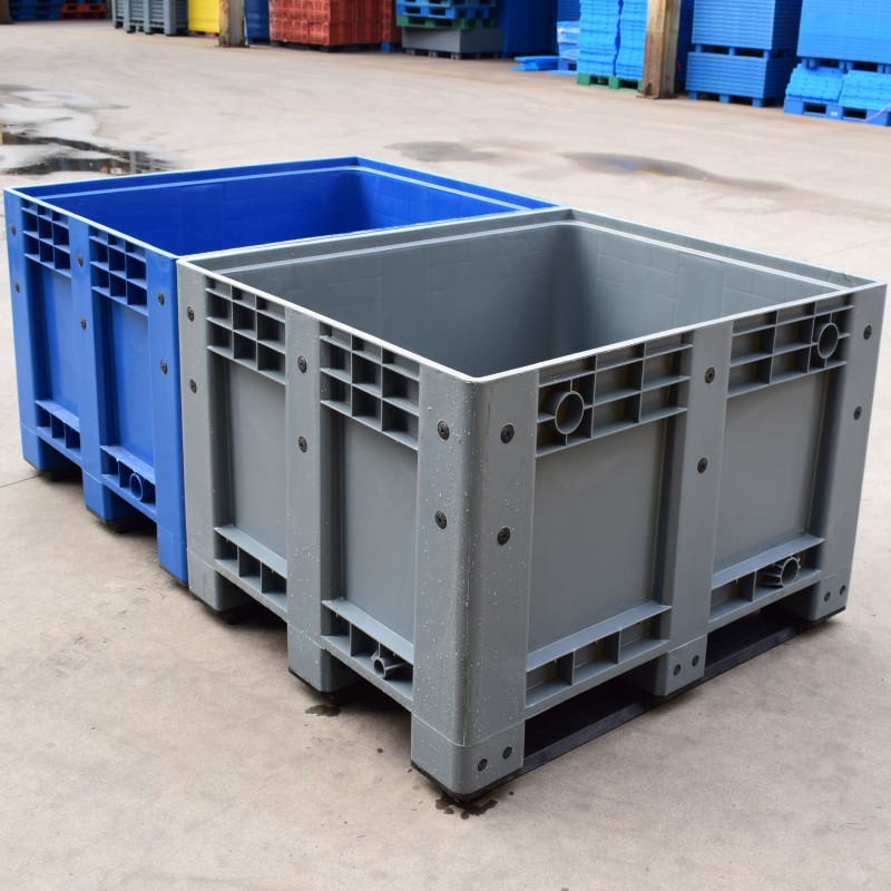 密封卡板箱托盘式可加盖加轮卡板筐全新料1210塑料大型折叠卡板箱