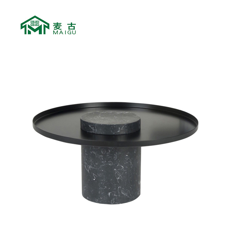 麦古 Дизайнерский круглый журнальный столик, журнальный столик из натурального мрамора, скандинавский столик, журнальный столик, приставной столик