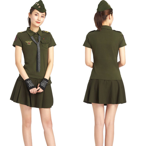 Sailor Dance New 515 Armband Black Cotton Lapel Women's T-Shirt Slim Square Dance Top Performance Costume