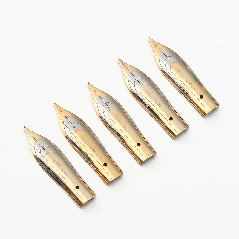 廠家批發鋼筆替換直尖書法彎尖小圓尖18K真金EF尖通用英雄296 359