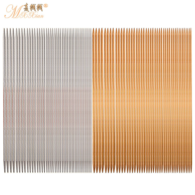 Обугленный Бамбук игла из нержавеющей стали шерсть прямая игла костюм тканый шарф шляпа инструмент двойной острый свитер игла полный набор