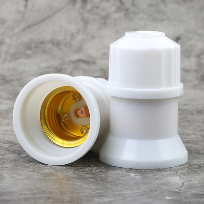 厂家批发e27悬吊式螺口灯头 乳白料加厚加大耐高温纯铜柱吊灯头|ru