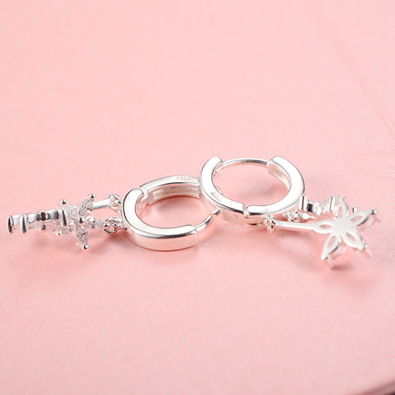 Pendientes de plata esterlina 925 pendientes de diamantes de flores de moda pendientes de joyería de plata esterlina de estilo coreano pendientes de todo fósforo