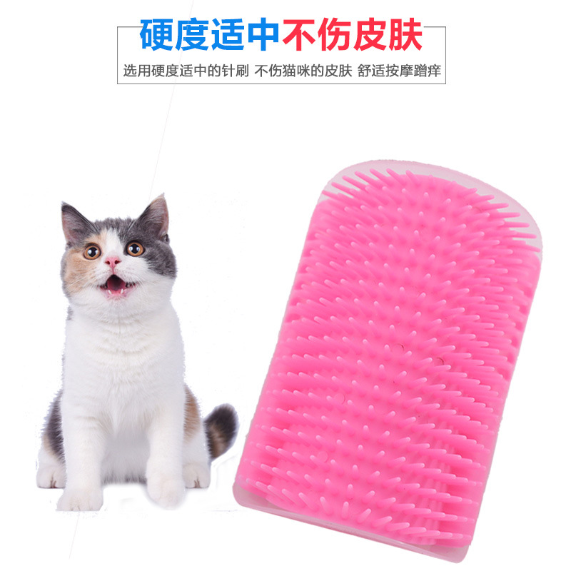 Nueva esquina mascota cepillo de pelo peine gato esquina picazón cepillo de masaje suministros para mascotas en stock al por mayor