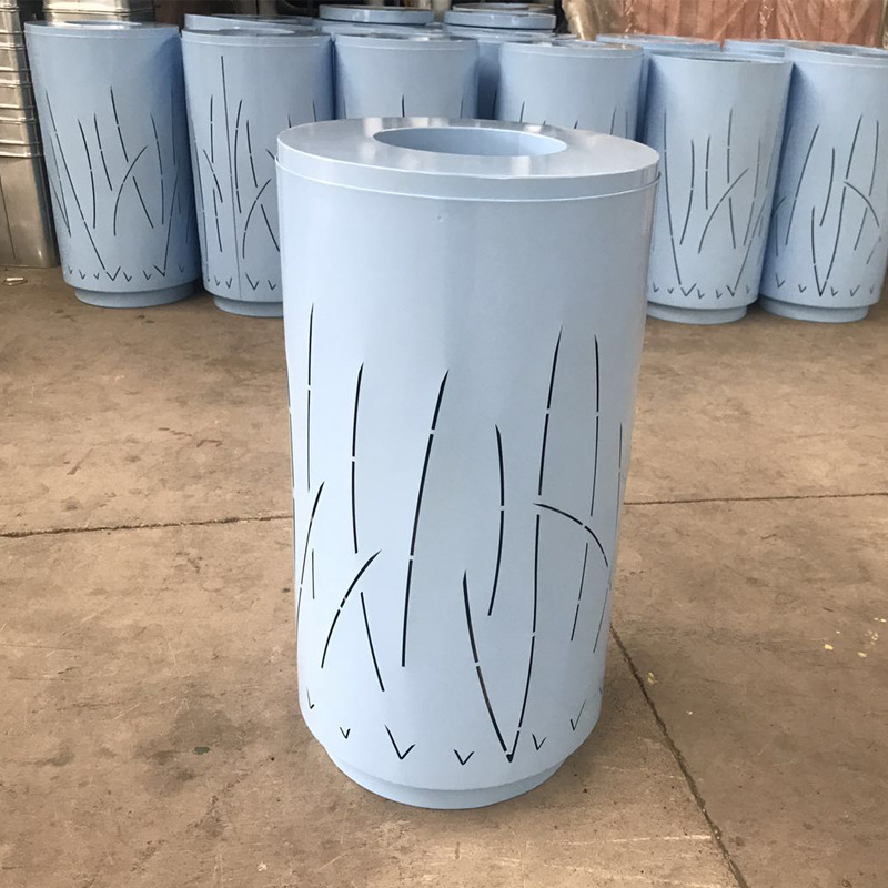 厂家可不锈钢果皮桶 圆形立式 垃圾桶公共靠墙式环卫垃圾桶