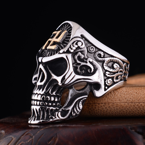 European and American skull ring men's retro hip-hop dark ring cross-border jewelry Amazon AliExpress