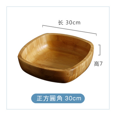 Ensaladera redonda de bambú de madera tazón de bambú creativo tazón de arroz tazón de fruta restaurante occidental tazón de bambú plato de fruta del hotel