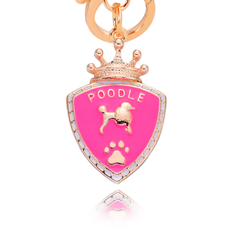 速卖通厂家直销5月新品皇冠盾牌狗狗吊牌poodle贵宾犬钥匙扣