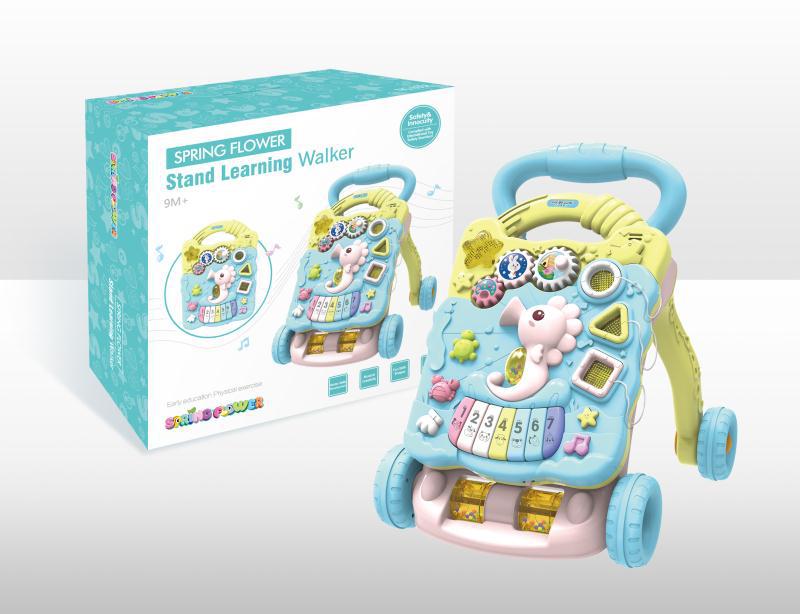 婴儿学步车手推车多功能防侧翻6-7-18月男女宝宝可调速音乐助步车详情图2